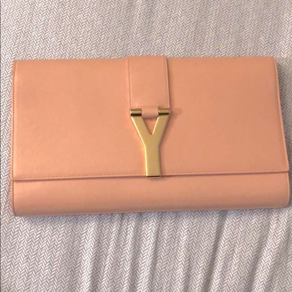 YSL Y ligne clutch Pink